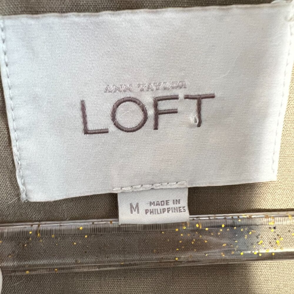 Loft Double Breasted Jacket Utility Jacket Tan Si… - image 5